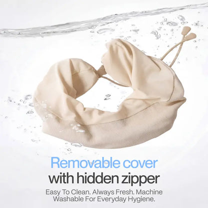 ☁️ Cloud Travel Pillow — 3-Zone Memory Foam Neck Pillow, Cooling Fabric, Packable Capsule
