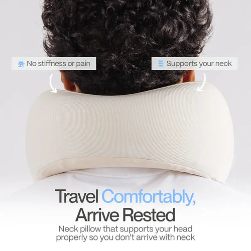 ☁️ Cloud Travel Pillow — 3-Zone Memory Foam Neck Pillow, Cooling Fabric, Packable Capsule