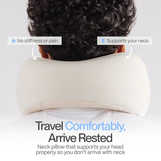 ☁️ Cloud Travel Pillow — 3-Zone Memory Foam Neck Pillow, Cooling Fabric, Packable Capsule
